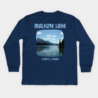 Maligne Lake Alberta Canada Kids Long Sleeve T-Shirt